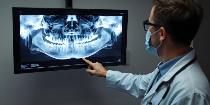 Child at dental clinic smiling